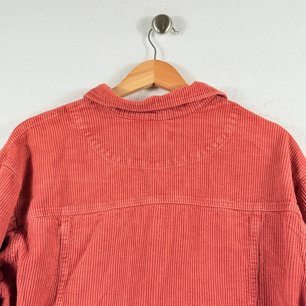 POL Corduroy Jacket Women Medium Rust Orange Raw Hem Boho Shabby Chic - Picture 7 of 9
